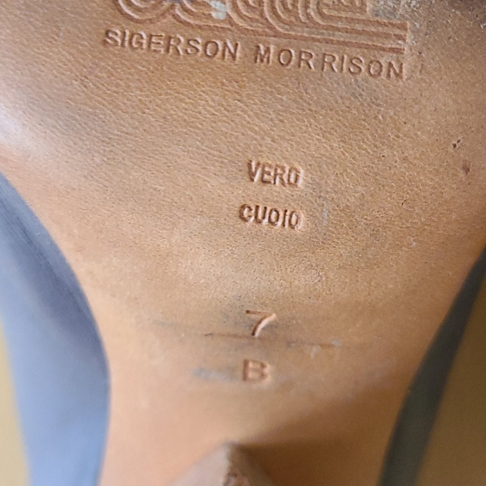 Belle Sigerson Morrison Grey Leather Mules - sz 7 - Picture 11 of 13
